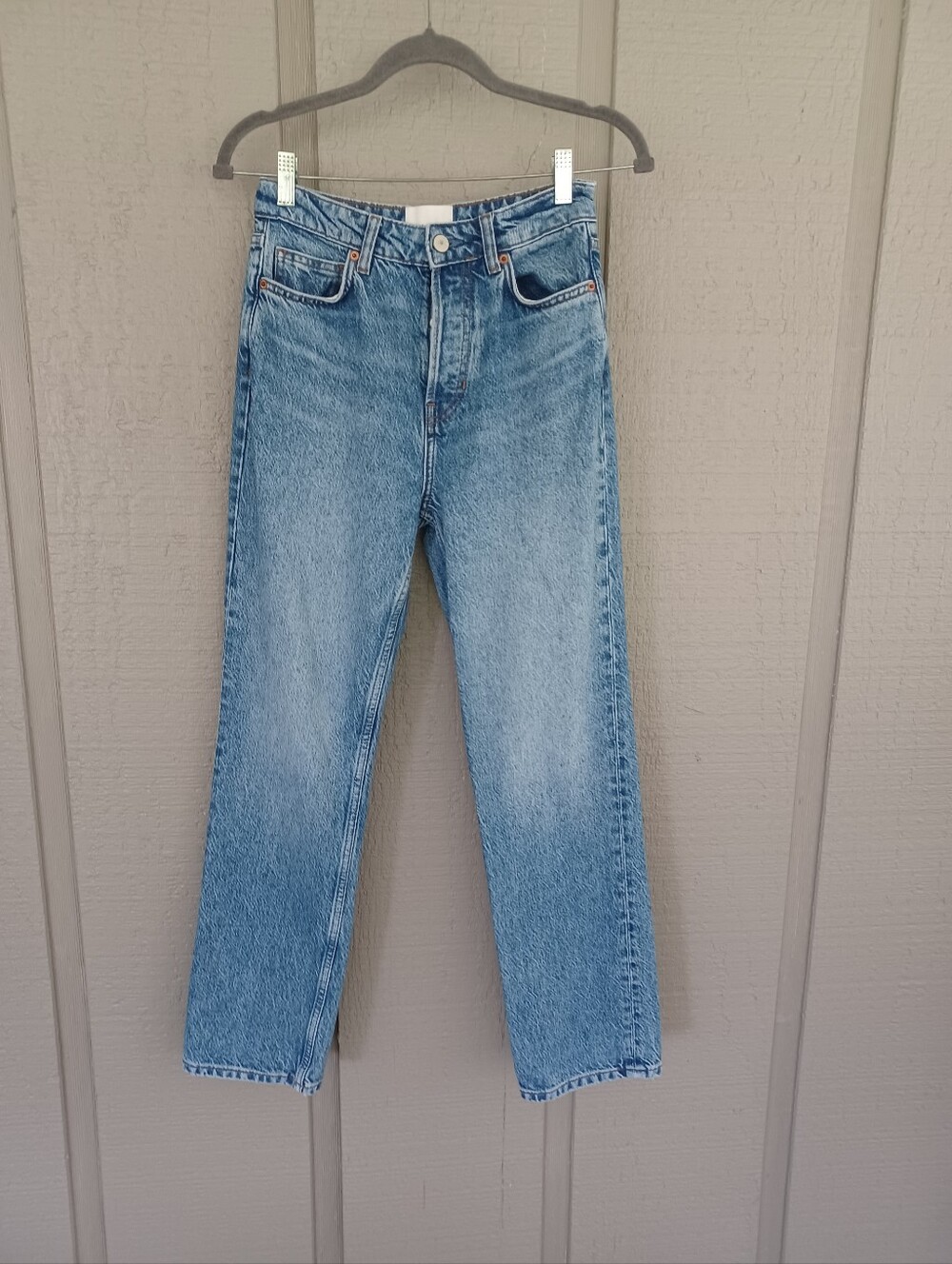 Reformation Cynthia High Rise Straight Jean Size 25 Women Cotton Blend Button